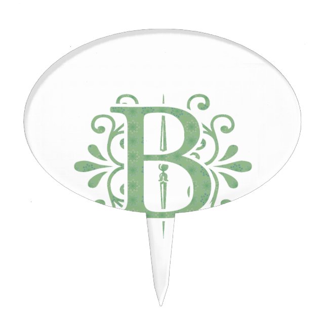 Alphabet letters - letter B - white Cake Topper (Front)