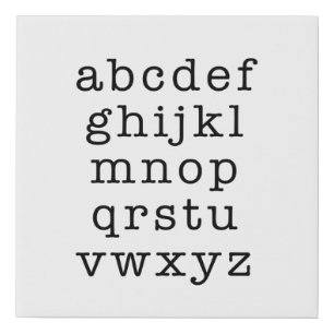 Alphabet Letters Minimalist Typewriter Typography Faux Canvas Print