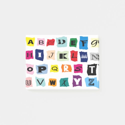 Alphabet Letters Pattern Post_it Notes