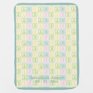 Alphabet Letters Personalized Name Gender Neutral Baby Blanket