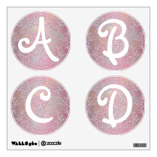 Alphabet Letters Pinnk Damask Girly A, B, C, D Wall Decal