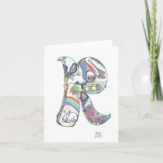 alphabet letters: "R" Note Card