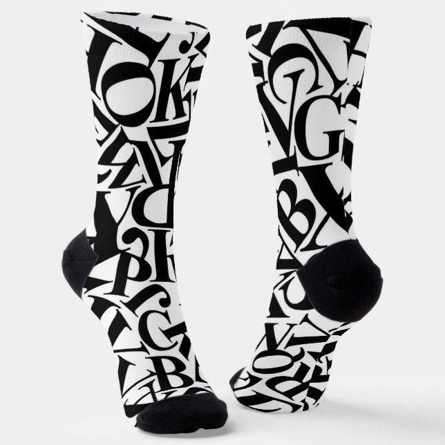 Alphabet Letters Socks (Angled)