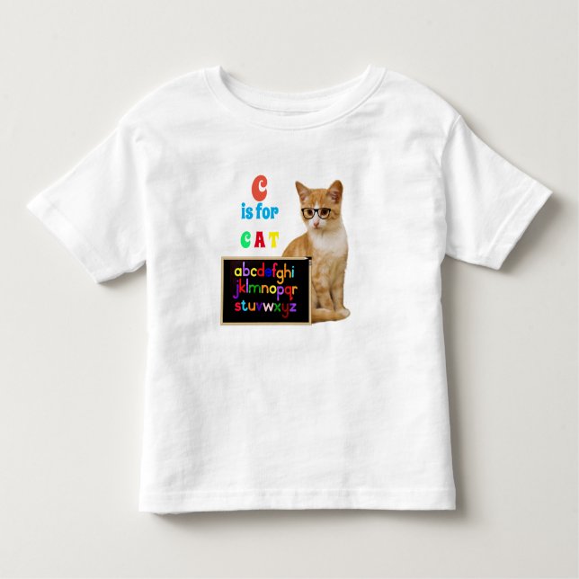 Alphabet Letters Spelling C is for Cat Toddler T-shirt (Front)