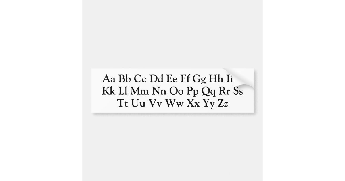Alphabet Letters - Uppercase and Lowercase ABC's Bumper Sticker