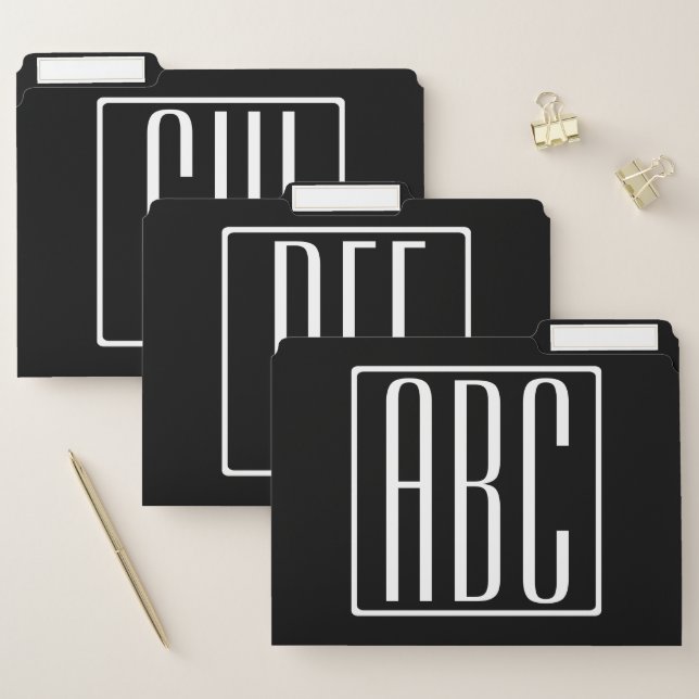 Alphabet Letters | White On Black File Folder (Set)