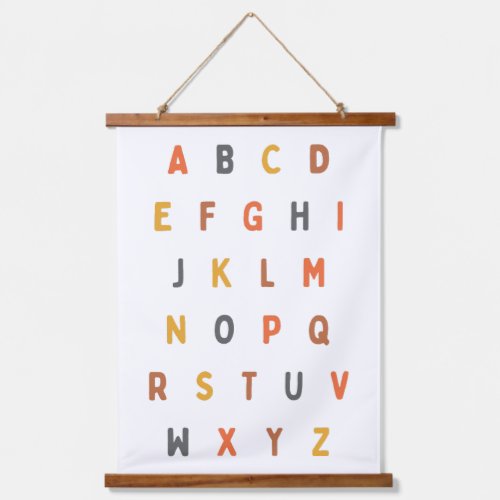 alphabet letters Wood Topped Wall Tapestry