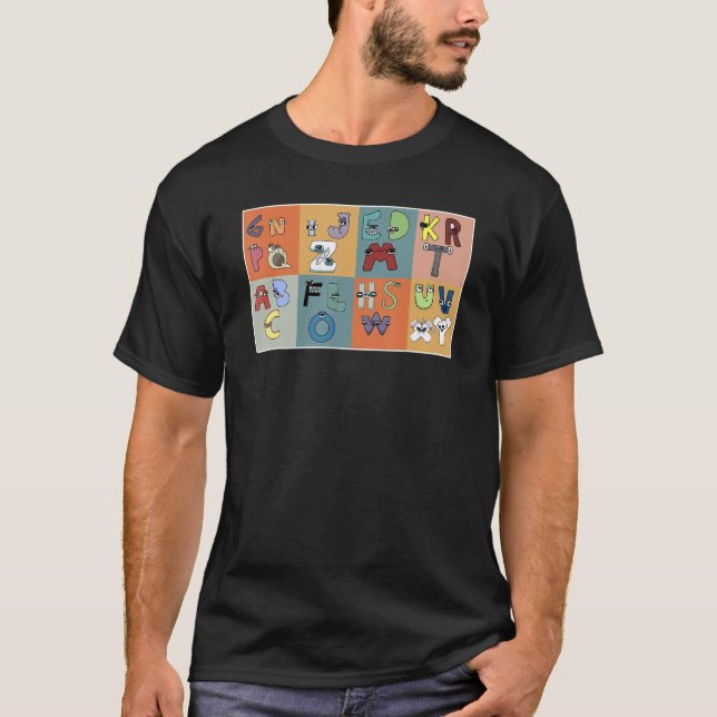 Alphabet Lore abc Costume For Boys Matching 26 Let T-Shirt (Front)