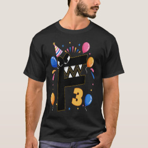 Alphabet Lore f 3 Years 3rd Birthday Boys Villain T-Shirt