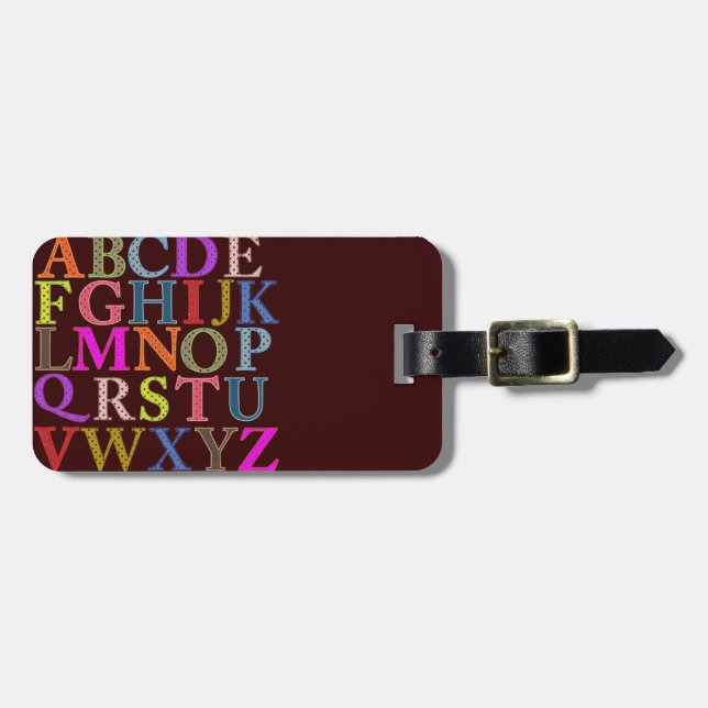 Alphabet Luggage Tag (Front Horizontal)