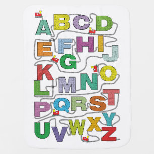 Alphabet Maze Puzzles Railroad Baby Blanket