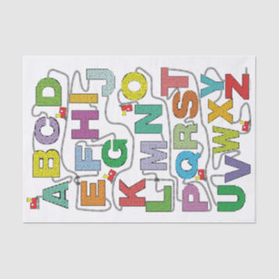 Alphabet Maze Puzzles Railroad Tissue Paper