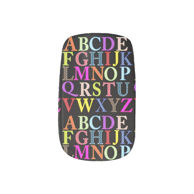 Alphabet Minx Fingernails Nail Art (Right Thumb)
