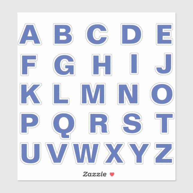 Alphabet Monogram Letters Initial Sticker (Sheet)