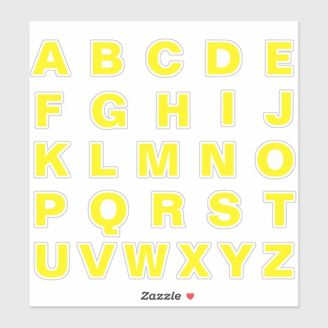 Alphabet Monogram Letters Initial Sticker (Sheet)