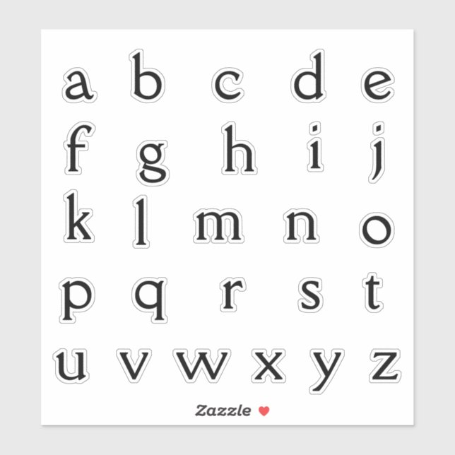 Alphabet Monogram Letters Initial Sticker (Sheet)