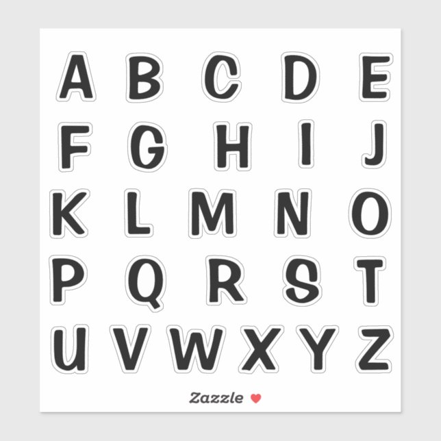 Alphabet Monogram Letters Initial Sticker (Sheet)