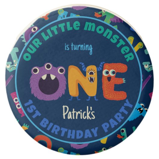 Alphabet Monsters 1st Birthday Our Little Monster Chocolate Covered Oreo (Front)