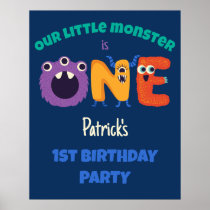 Alphabet Monsters 1st Birthday Our Little Monster  Poster