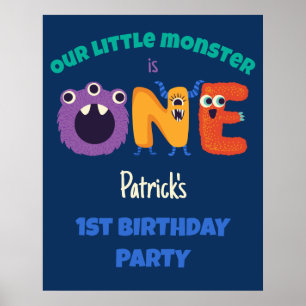 Alphabet Monsters 1st Birthday Our Little Monster Poster