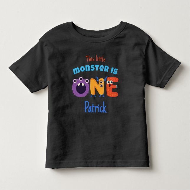 Alphabet Monsters 1st Birthday This Little Monster Toddler T-shirt (Front)