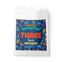 Alphabet Monsters Birthday Little Monster Add Age Favor Bag