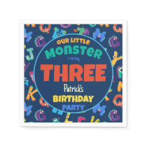 Alphabet Monsters Birthday Little Monster Add Age Napkins