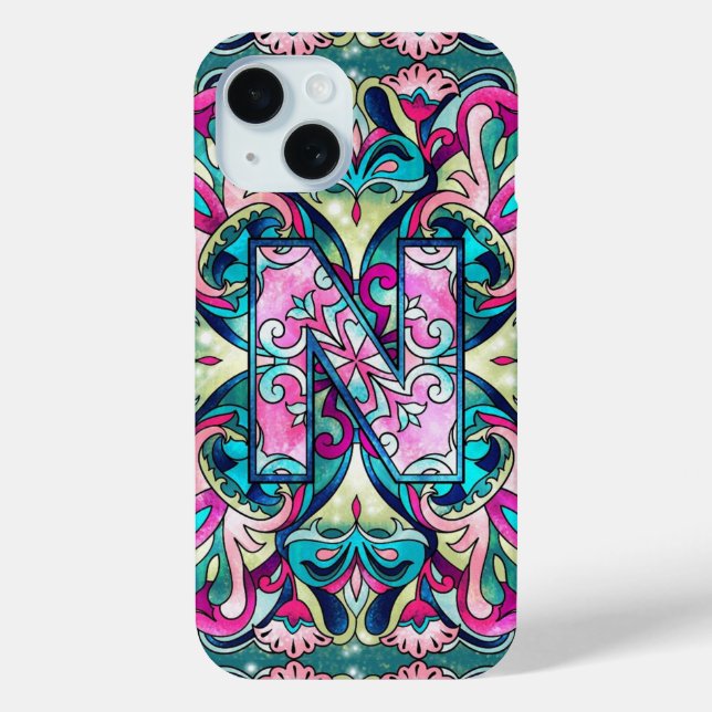 Alphabet N mandala  Case-Mate iPhone Case (Back)