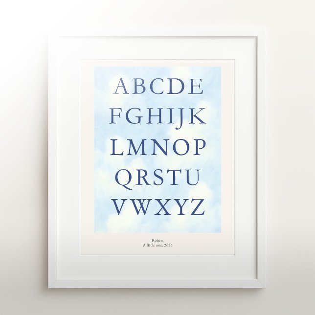 Alphabet – Navy Nursery ABC Wall Art (8x10) (Creator Uploaded)