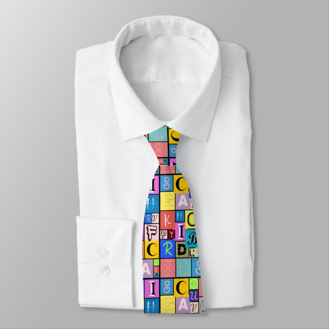 Alphabet Neck Tie (Tied)