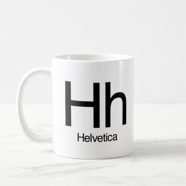 Alphabet Of Typography Mug - Helvetica (Left)