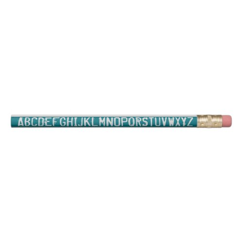 Alphabet on any Color Stripe on White Pencil
