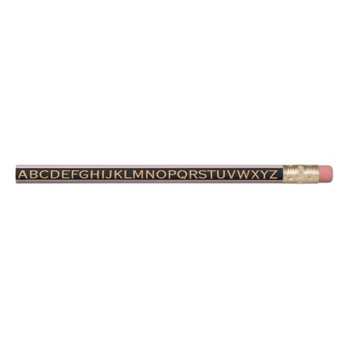 Alphabet on Pastel Red Stripes on any Color Pencil