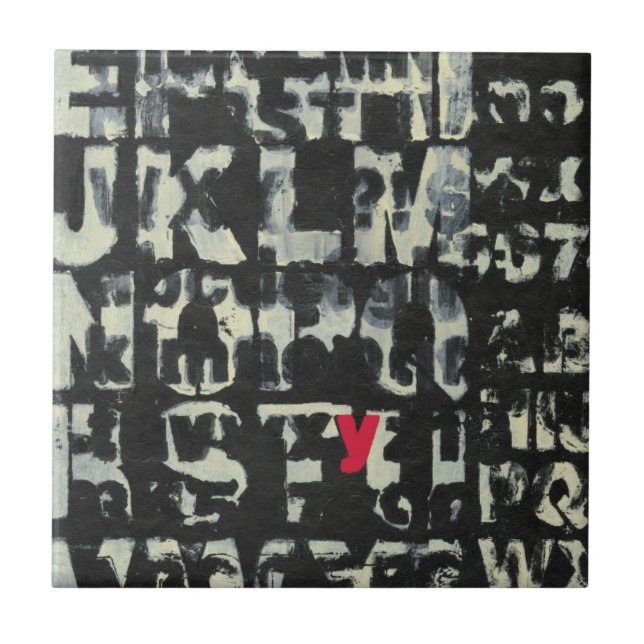 Alphabet Painting by Norman Wyatt Ceramic Tile (Front)