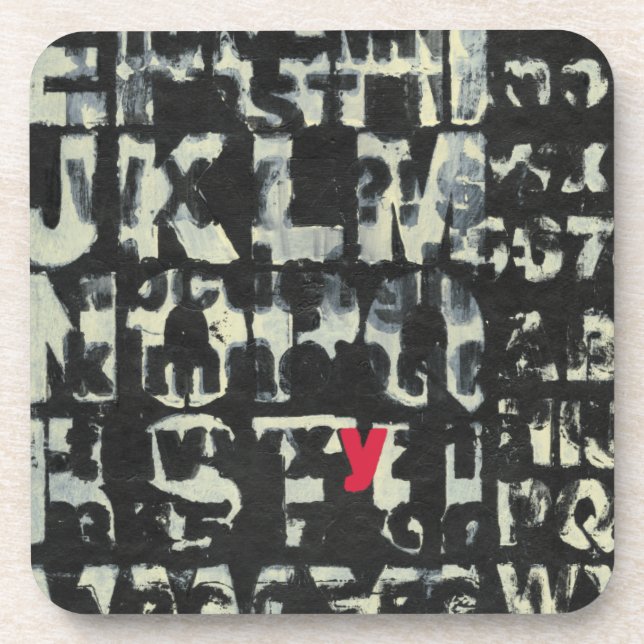 Alphabet Painting by Norman Wyatt Drink Coaster (Front)