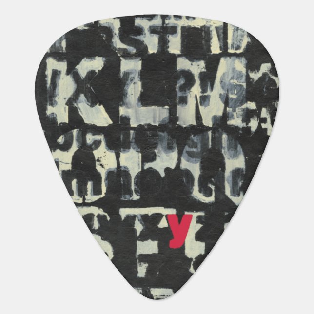 Alphabet Painting by Norman Wyatt Guitar Pick (Front)