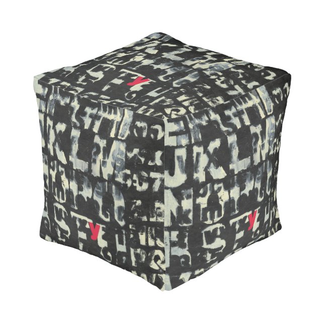 Alphabet Painting by Norman Wyatt Pouf (Angled Front)