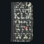 Alphabet Painting by Norman Wyatt Wallet Phone Case For Samsung Galaxy S4<br><div class="desc">If you love taking vision exams then this painting is for you! The letter of the english alphabet are imposed over each other,  almost obscuring them in this painting by Norman Wyatt. The letter Y stands out thanks to its pink coloration.</div>