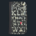 Alphabet Painting by Norman Wyatt Wallet Phone Case For Samsung Galaxy S4<br><div class="desc">If you love taking vision exams then this painting is for you! The letter of the english alphabet are imposed over each other,  almost obscuring them in this painting by Norman Wyatt. The letter Y stands out thanks to its pink coloration.</div>