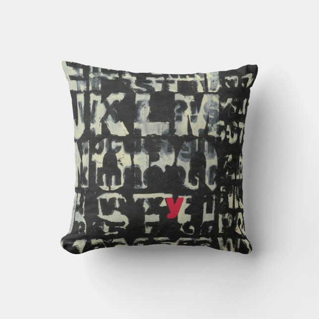 Alphabet Painting by Norman Wyatt Throw Pillow (Front)