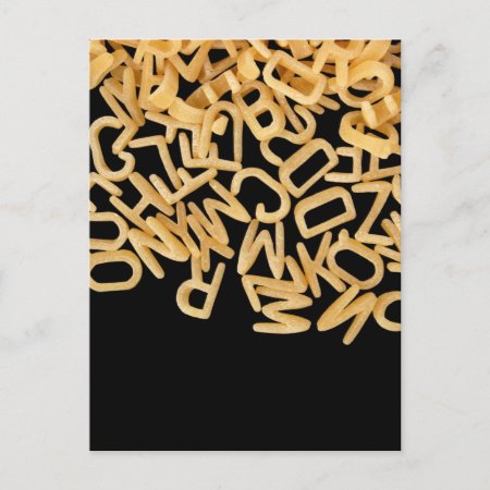 Alphabet Pasta Background Postcard