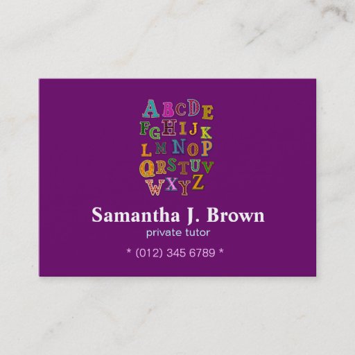 Customizable Alphabet Patches Business Card