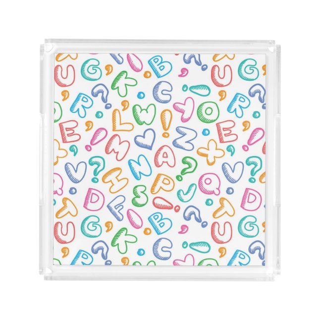 alphabet pattern acrylic tray (Front)