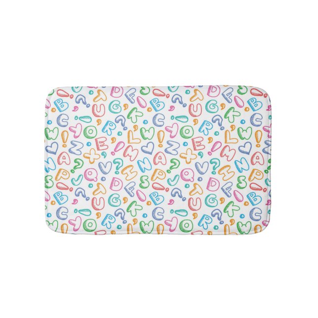 alphabet pattern bathroom mat (Front)