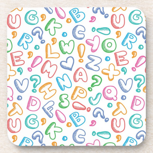 alphabet pattern beverage coaster (Front)