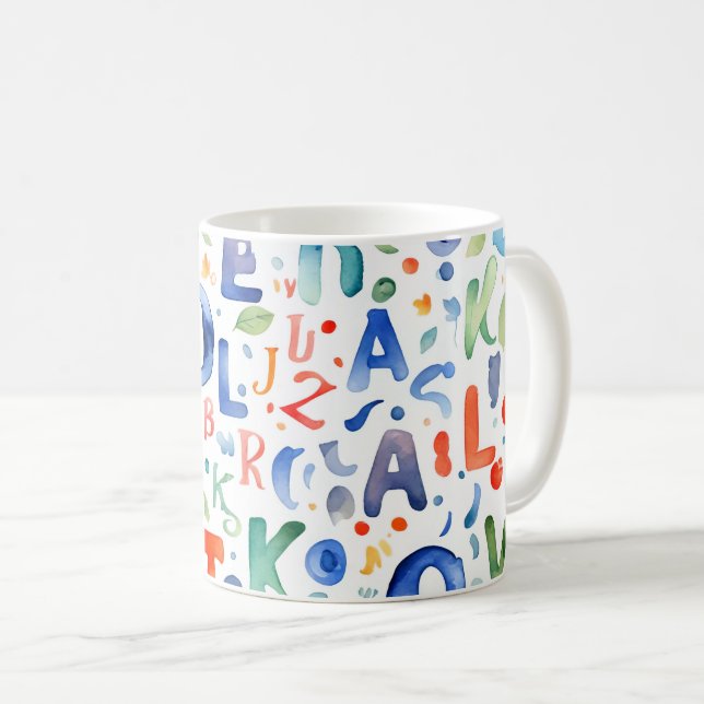 Alphabet Pattern  Coffee Mug (Front Right)