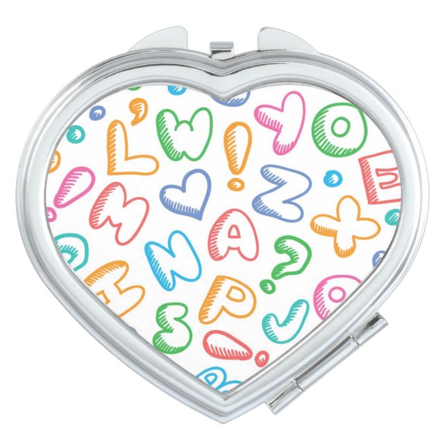 alphabet pattern compact mirror (Front)