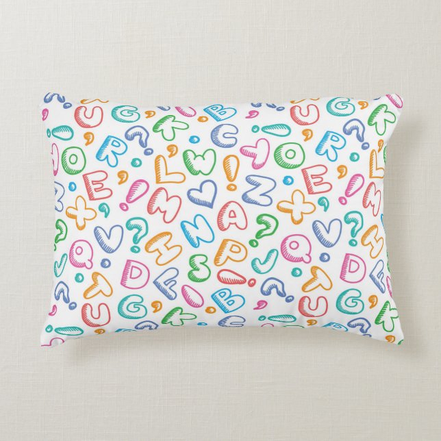 alphabet pattern decorative pillow (Front)