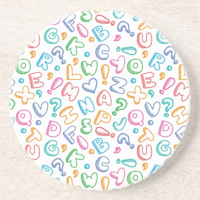 alphabet pattern drink coaster (Front)