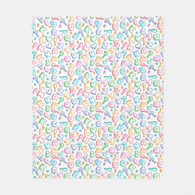 alphabet pattern fleece blanket (Front)